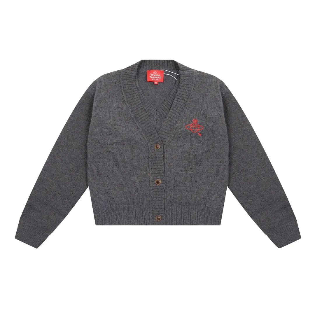 VIVI 134#Top quality" vivienne west wood 25 spring new model Saturn embroidery fake two-piece short cardigan Size: 1 yard (90-110 pounds) 2 yards (110-130 pounds) 3 yards (130-150 pounds) Color: black gray khaki